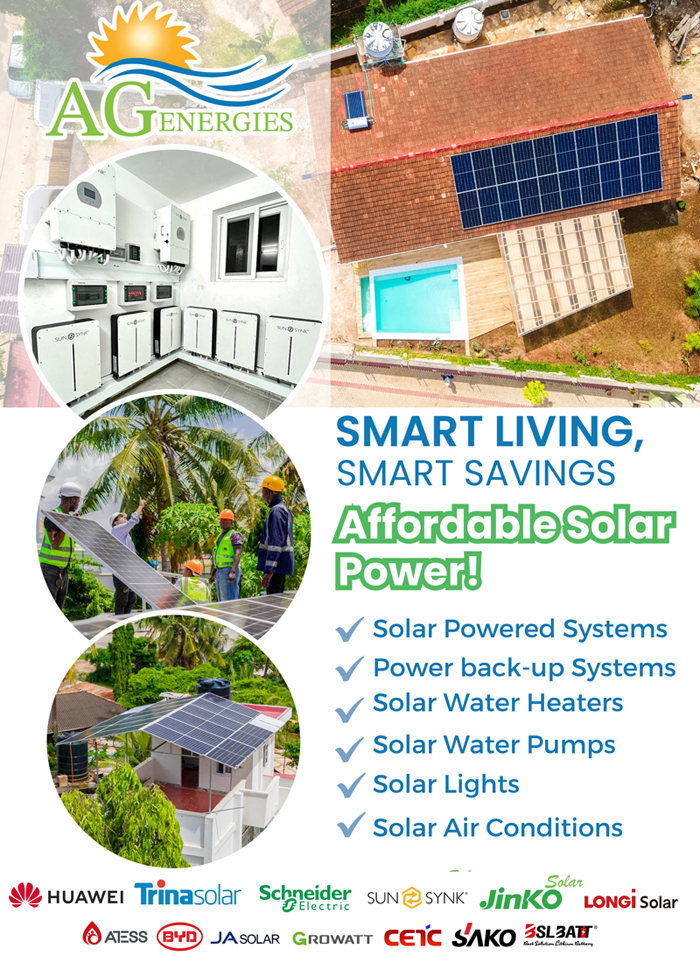 AG Energies in Dar es Salaam – Solar Energy – Solar Powered Solutions – Batteries – Inverters – Solar Appliances -Tanzania – WhizzTanzania