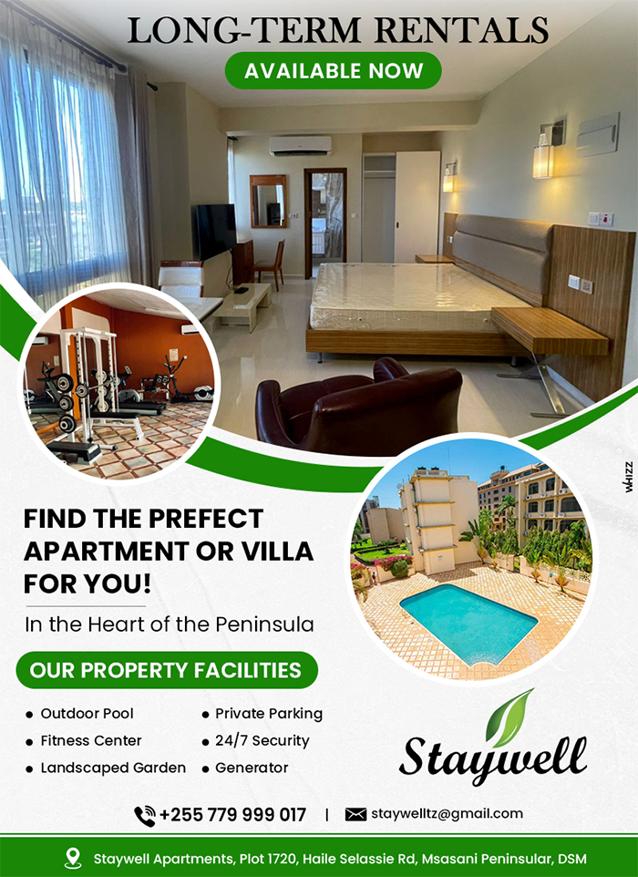 Staywell Apartments Dar es Salaam Services Apartments Dar es Salaam WhizzTanzania